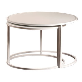 Hanah Home Juego de Mesas Apilables Tambur - Blanco